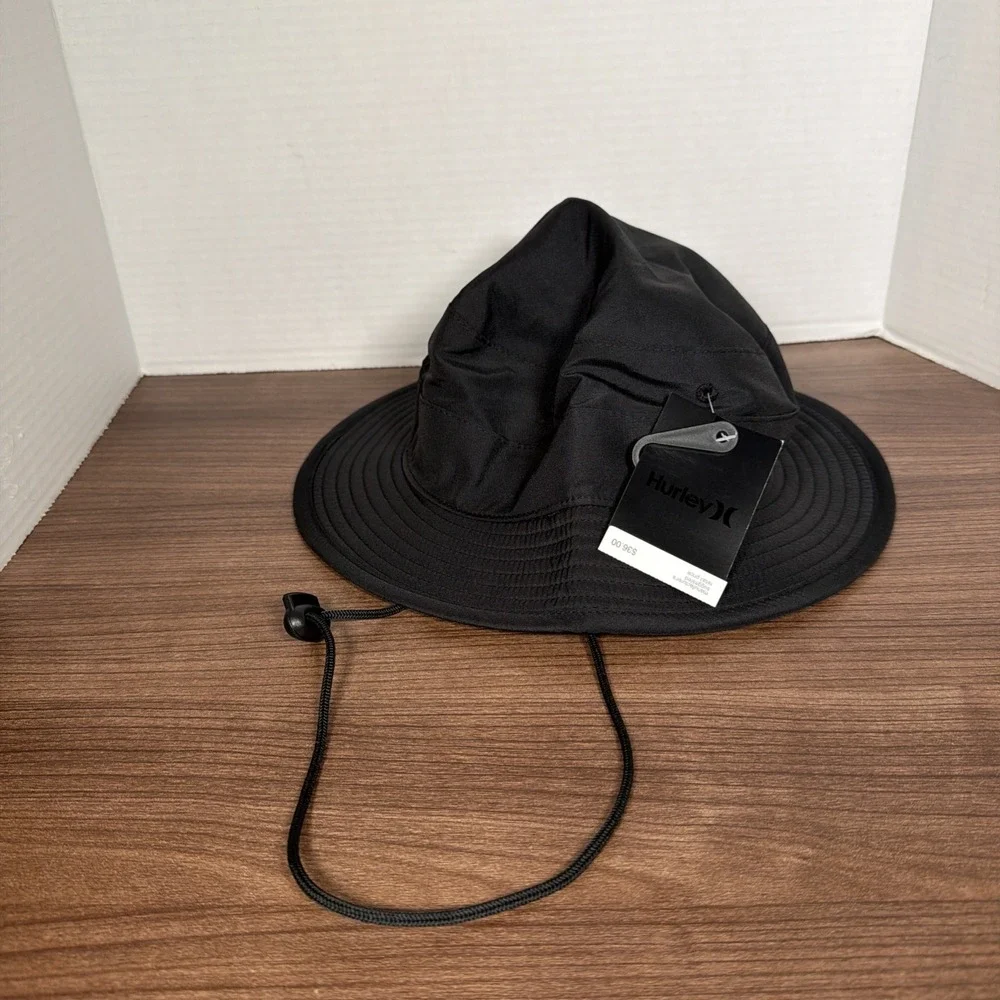 Hurley Back Country Boonie Hat Black One Size Adult Bucket Flat Brim Brand NEW